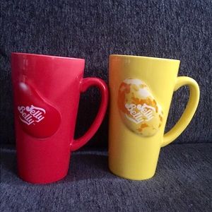 Jelly Belly red & yellow mugs